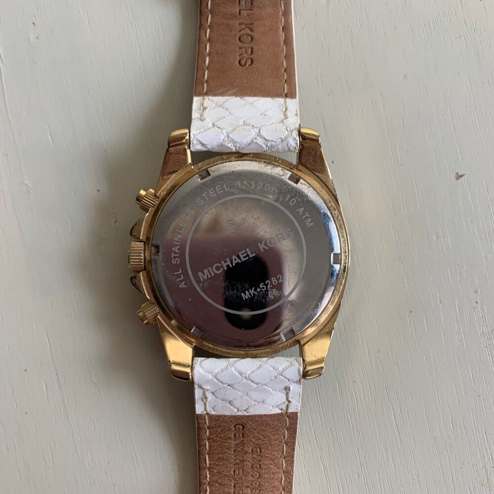 Michael Kors Watch White Python Snake Embossed Le… - image 5